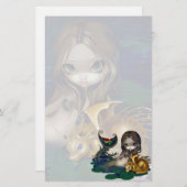 "Zeemeermin met een gouden draak" Briefpapier (Voorkant / Achterkant)