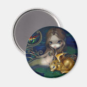 "Zeemeermin met een Gouden Draak" Magneet (Voorkant / Achterkant)