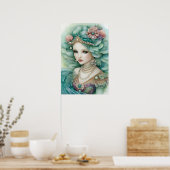 Zeemeermin met een Kroon Poster (Keuken)