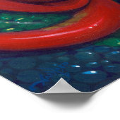 Zeemeermin met een Scarlet Dragon ART PRINT fantas (Hoek)