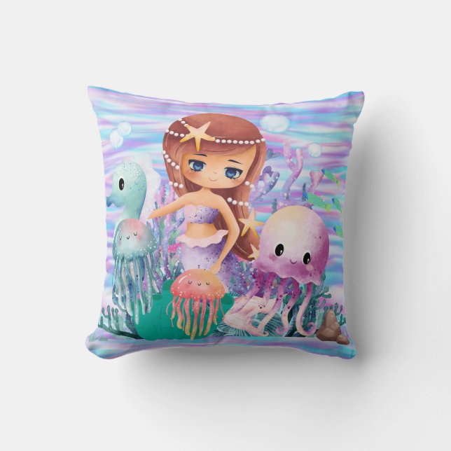 Zeemeermin met een ster in het haar die in de ocea kussen (Voorkant)