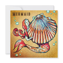 Zeemeermin met een Zee Shell Tekening