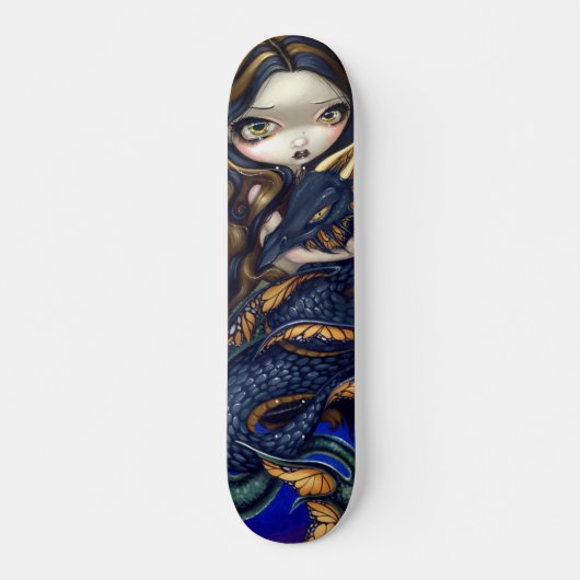 Zeemeermin met een zwarte Zee Serpent SKATEBOARD d (Voorkant)