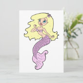 Zeemeermin met geel haar kaart (Staand voorkant)