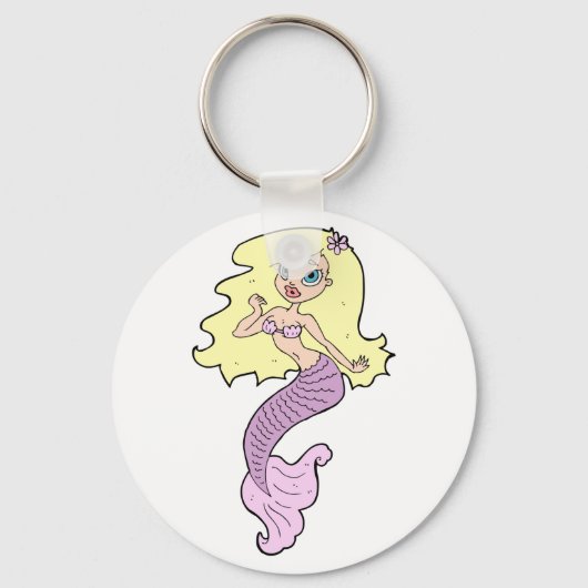 Zeemeermin met geel haar sleutelhanger (Voorkant)