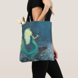 Zeemeermin met haar parel tote bag