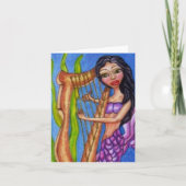 Zeemeermin met harp notenkaart kaart (Voorkant)