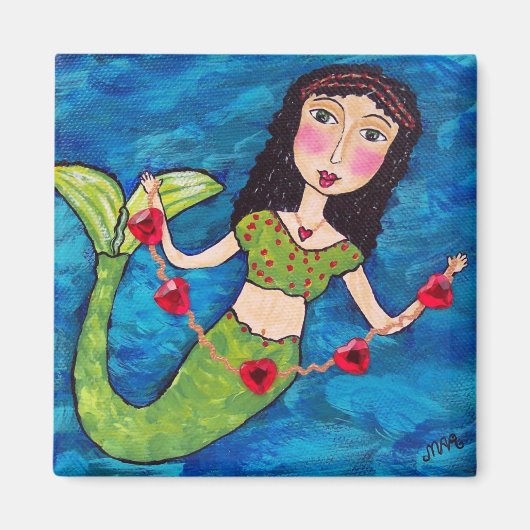 Zeemeermin met harten magneet (Voorkant)