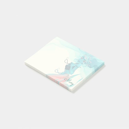 Zeemeermin met juwelen 4x3 post-it® notes (Schuin)