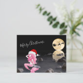 Zeemeermin met Kerstmis en Slaapse kerst Feestdagenkaart (Staand voorkant)