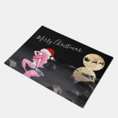 Zeemeermin met kerstmis met volle volle maan deurmat (Schuin)