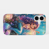 Zeemeermin met kwal lantaarn iPhone 16 hoesje (Achterkant horizontaal)
