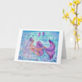 Zeemeermin met kwallen kunst door Renee Lavoie Kaart (Gele Bloem)
