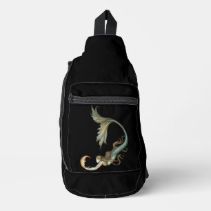 Zeemeermin met Moon Fantasy Art Sling Bag
