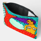 Zeemeermin met Paarse Haar Abstracte Kunst Etui (Open)