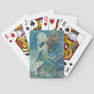 zeemeermin met parel pokerkaarten