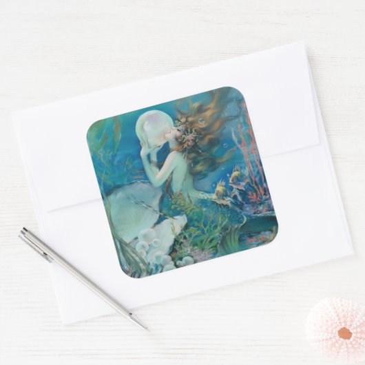 zeemeermin met parel Sticker (Envelop)