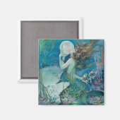 zeemeermin met parelmagneet magneet (Voorkant / Achterkant)