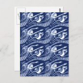 Zeemeermin met parels en zeepaardje briefkaart (Voorkant / Achterkant)