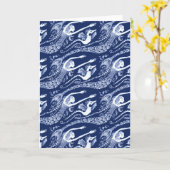 Zeemeermin met parels en zeepaardje kaart (Gele Bloem)