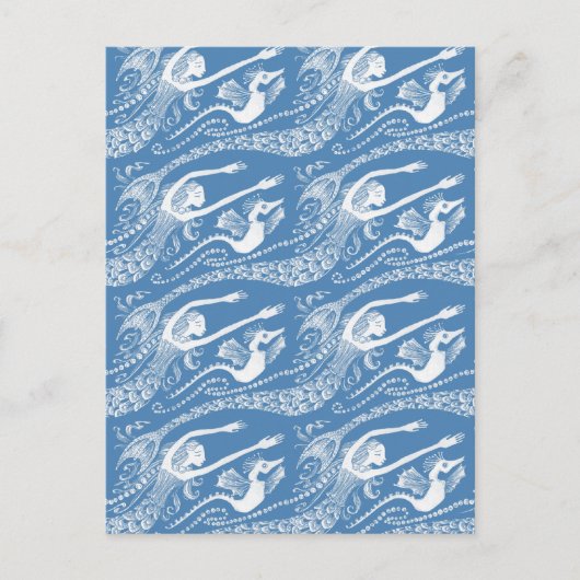 Zeemeermin met Pearls en Seahorse Briefkaart (Voorkant)