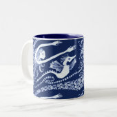 Zeemeermin met Pearls en Seahorse Tweekleurige Koffiemok (Voorkant links)