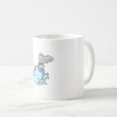 Zeemeermin met Rainbow Hair Riding Pet Narwal Koffiemok (Voorkant rechts)