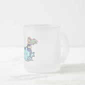 Zeemeermin met Rainbow Hair Riding Pet Narwal Matglas Koffiemok (Voorkant rechts)