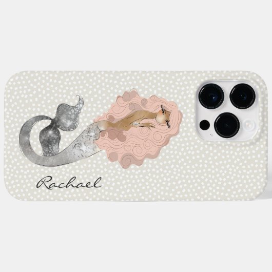 Zeemeermin met roze haar en Jouw naam Case-Mate iPhone Case (Achterkant (horizontaal))