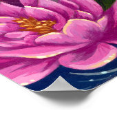 Zeemeermin met roze Lotus gothic big eye Art Print (Hoek)