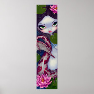 Zeemeermin met roze Lotus gothic big eye Art Print