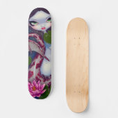Zeemeermin met roze Lotus Skateboard (Voorkant)