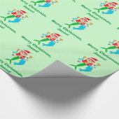 Zeemeermin met Santa Hat en Dolphin Friend Cadeaupapier (Hoek)