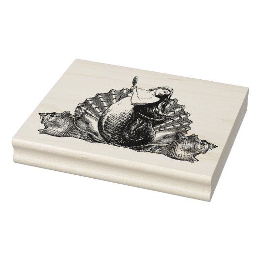  zeemeermin met Seashells Rubberstempel (Stempel)