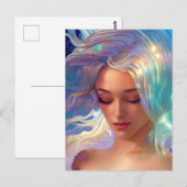 Zeemeermin met Shimmering Hair Briefkaart (Voorkant / Achterkant)
