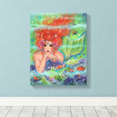 Zeemeermin met tropische viskunst door Renee Lavoi Canvas Afdruk (Insitu (Houten vloer))