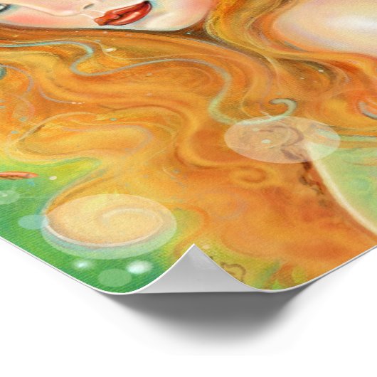 Zeemeermin met tropische viskunst door Renee Lavoi Poster (Hoek)