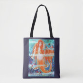 Zeemeermin met tropische viskunst door Renee Lavoi Tote Bag (Voorkant)