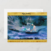 Zeemeermin met turkooishaar briefkaart (Voorkant / Achterkant)