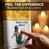 Zeemeermin met turkooishaar en staart bad handdoek