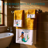 Zeemeermin met turkooishaar en staart bad handdoek