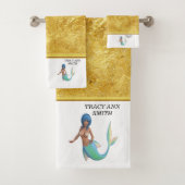 Zeemeermin met turkooishaar en staart bad handdoek (Insitu)