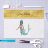 Zeemeermin met turkooishaar en staart tissuepapier (Craft)