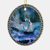 Zeemeermin met turkooishaar keramisch ornament (Links)