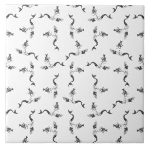 zeemeermin met vis KLANT ACHTERGROND KLEUR Tegeltje