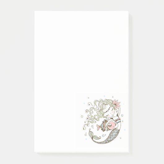 Zeemeermin met vis post-it® notes (Voorkant)