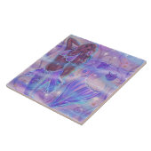 Zeemeermin met viskunst door Renee Lavoie Ceramic  Tegeltje (Zijkant)