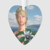 Zeemeermin met Waterlelie Bloem Ornament (voorkant)