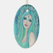 Zeemeermin met zee kunst van Renee Lavoie Keramisch Ornament (Rechts)