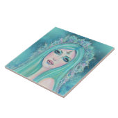 Zeemeermin met zee kunst van Renee Lavoie Tegeltje (Zijkant)